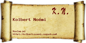 Kolbert Noémi névjegykártya